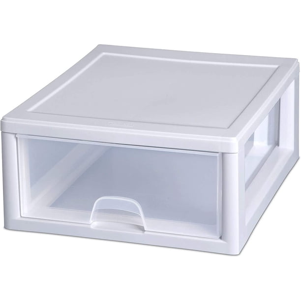 Poly Stacking Draw Sterilite 23018006 16 Quart Clear Stacking Drawer - Walmart Business ...