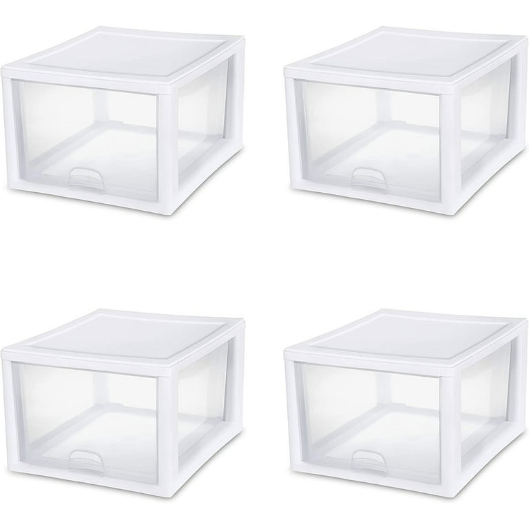 Sterilite Corporation 4-Pack 3-Drawers White Stackable Plastic Storage  Drawer 9.6-in H x 11-in W x 13.5-in D in the Storage Drawers department at