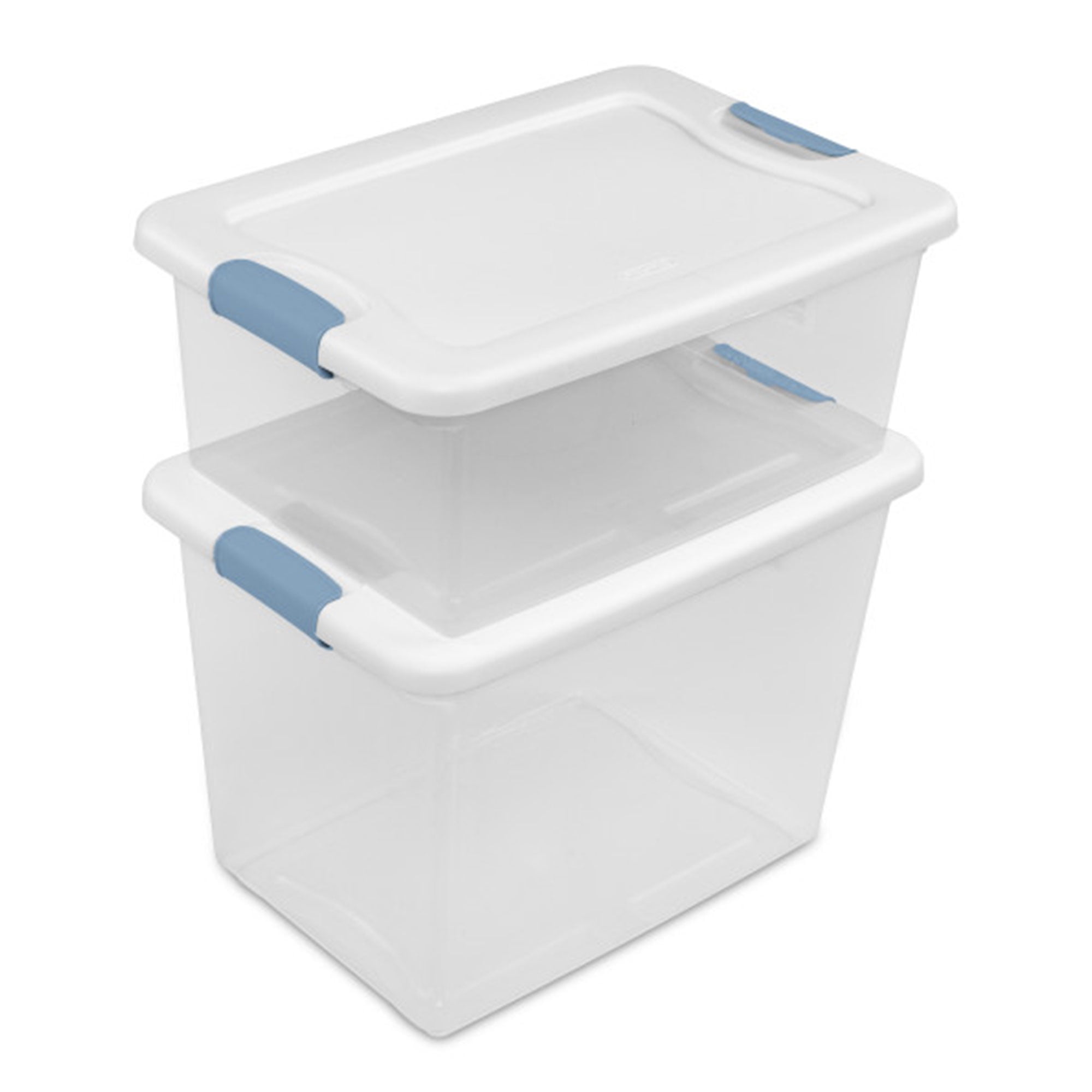 Sterilite 25 Qt./24 L Latching Box Clears, Quart, White, 6 Piece
