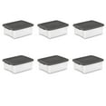 thumbnail image 1 of Sterilite 25 Qt. ShelfTotes Clear/ Flat Gray Set of 6, 1 of 7