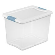 Sterilite 25 Quart Capacity Clear Plastic Storage Tote Bins, (18 Pack)