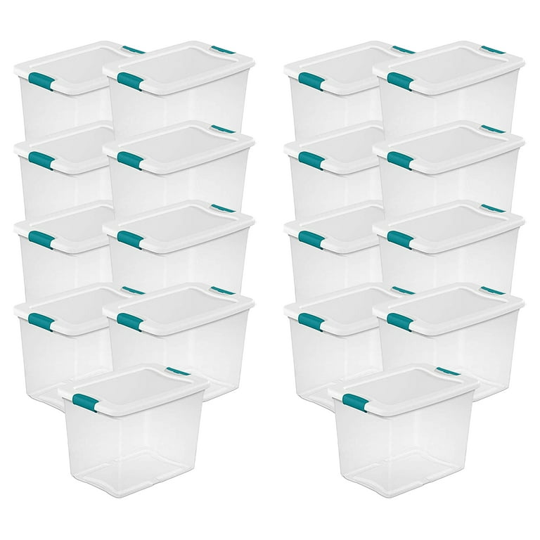 Sterilite 25 Quart Capacity Clear Plastic Storage Tote Bins, (18 Pack)
