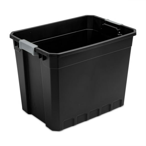 Sterilite 27 Gal Rugged Industrial Stackable Storage Tote with Lid, 8 Pack