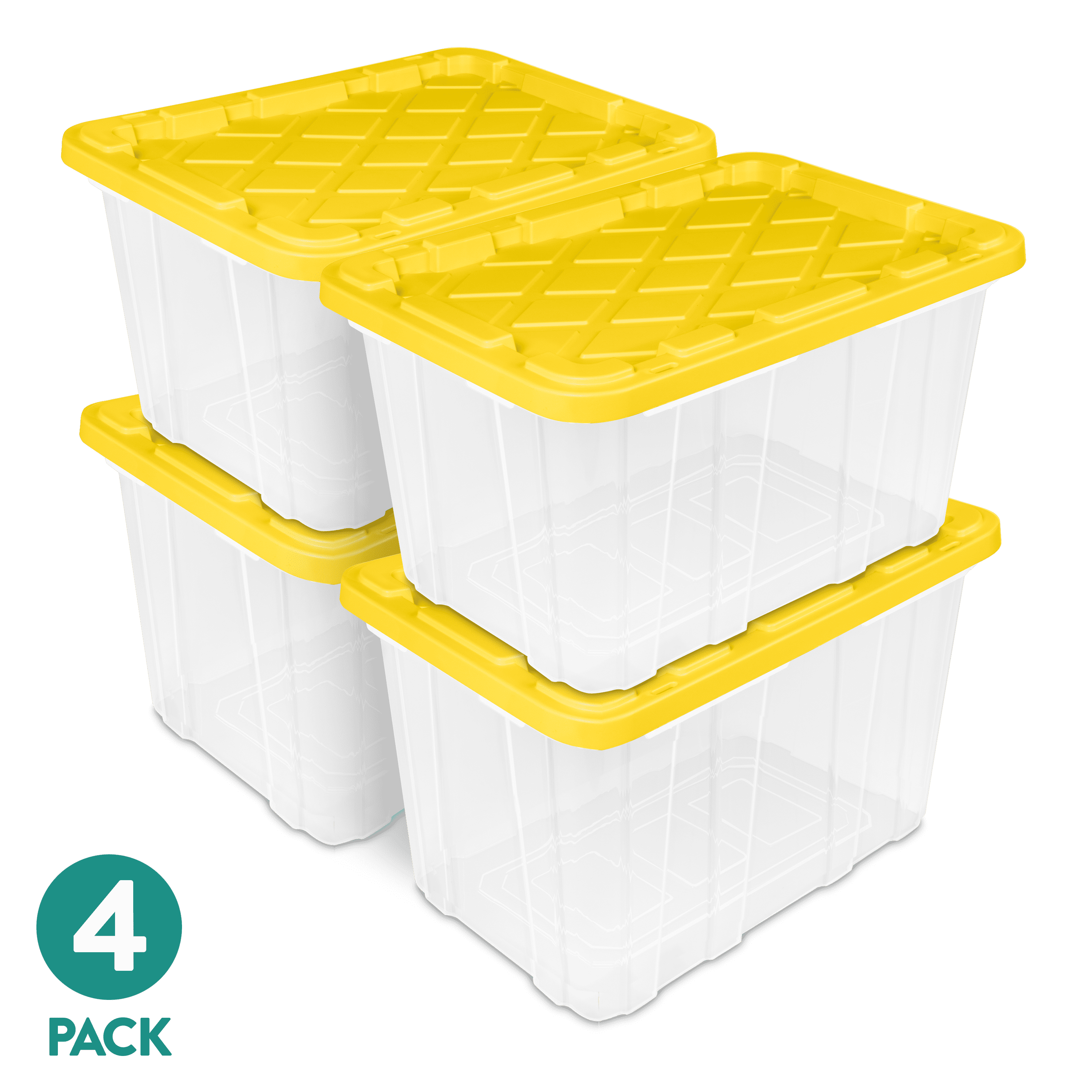 Sterilite Large Storage Bin, 27 Gallon Clear Plastic Storage