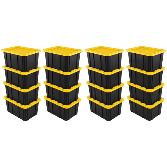 Sterilite 27 Gallon Industrial Stackable Storage Tote - Lidded - 16 Pack