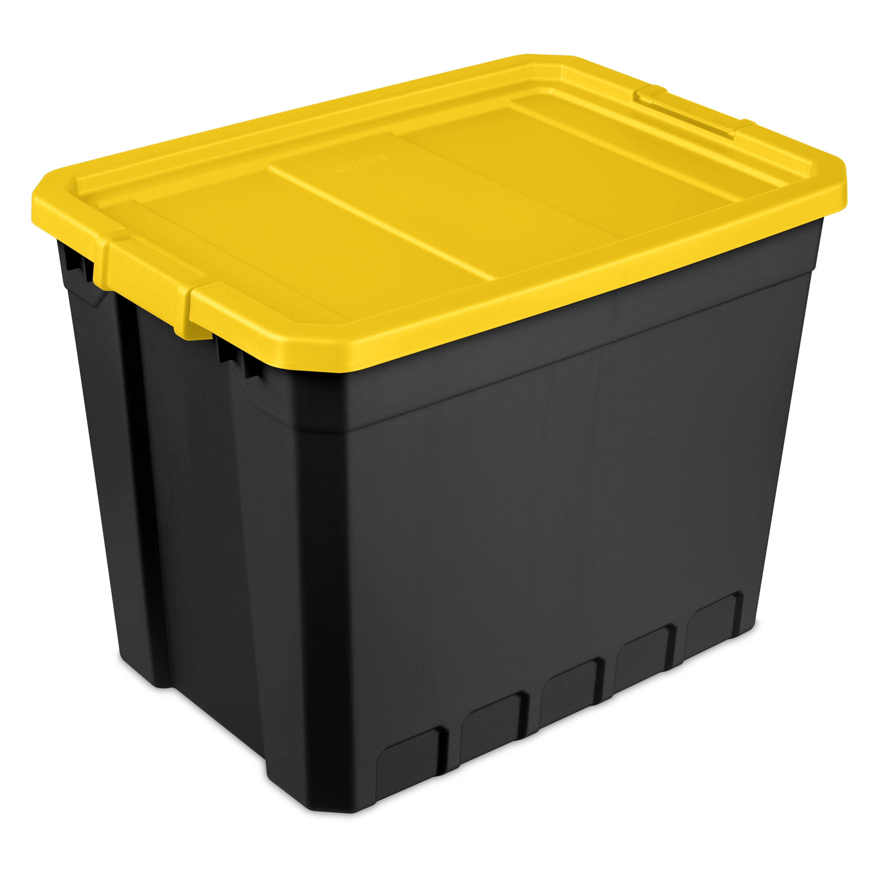 Sterilite 27 Gallon Stacker Tote Plastic, Yellow Lily