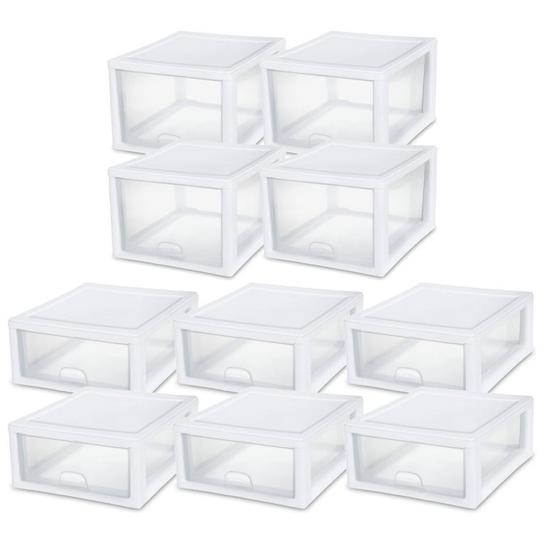 Sterilite 27 Qt (4 Pk) & 16 Qt (6 Pk) Stackable Plastic Storage Drawer  Container & Reviews