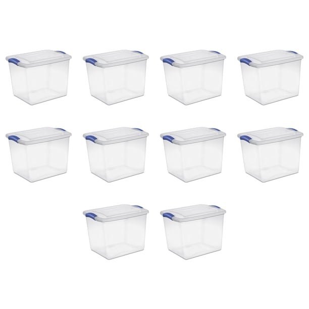 Sterilite 27 Qt. Latch Box Plastic, Stadium Blue, Set of 10 - Walmart ...