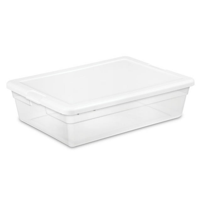 Sterilite 28 Qt Clear Plastic Stacking Storage Container Box w/Lid, 40 Pack