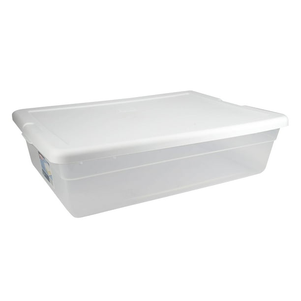 Sterilite 28 Qt Clear Plastic Stacking Storage Container Box w/Lid, 80 Pack