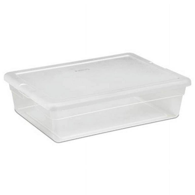 Sterilite 28 Quart Clear Bin Storage Box Tote Container w/ White Lid (60  Pack) 
