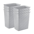 thumbnail image 1 of Sterilite 3.4 Gallon/13 Liter Decorative Weave Wastebasket, Cement (6 Pack), 1 of 8