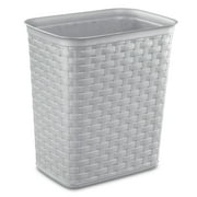 Sterilite 3.4 Gallon Weave Trash Can, Plastic, Bedroom, Cement