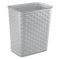 Sterilite 3.4 Gallon Weave Trash Can, Plastic, Bedroom, Cement