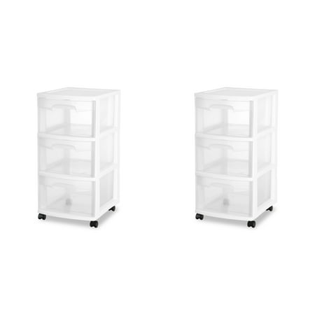 Sterilite 3 Drawer Cart White