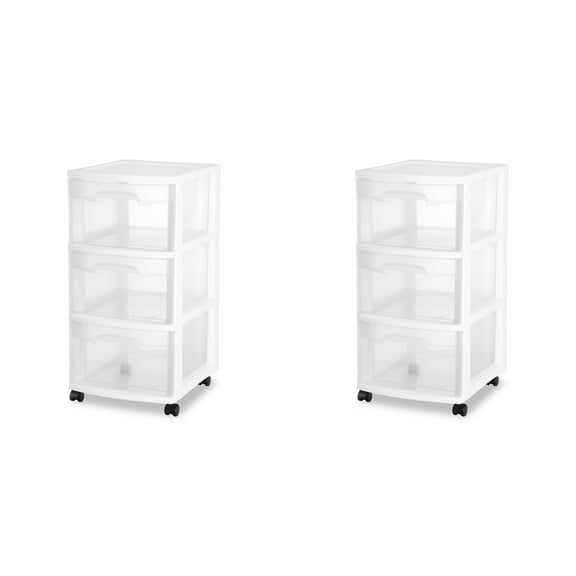 Sterilite 3 Drawer Cart White
