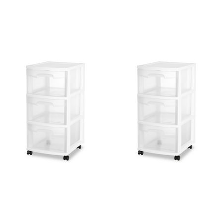 Sterilite 3 Drawer Cart White