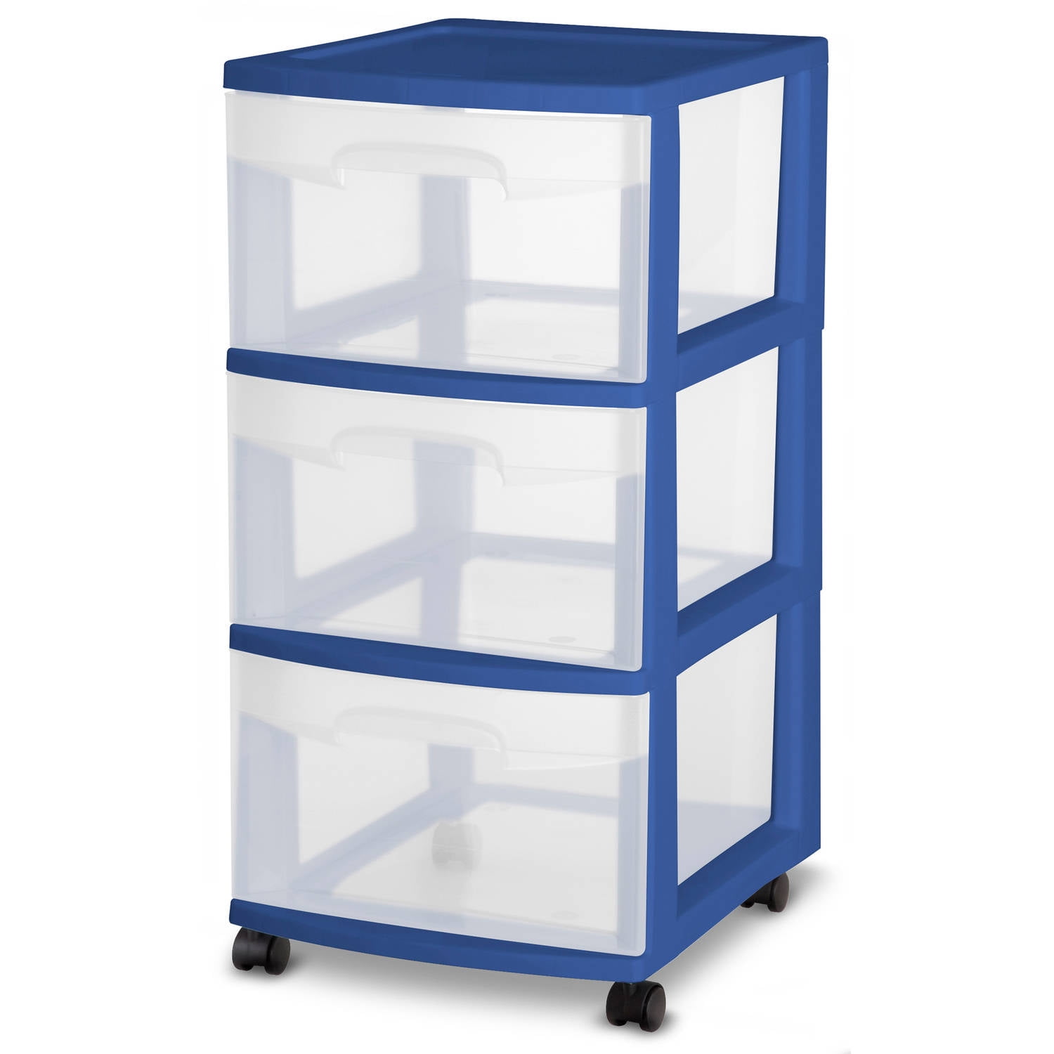 Sterilite 3 Drawer Cart Stadium Blue Available in Case of 2 or Single Unit Walmart