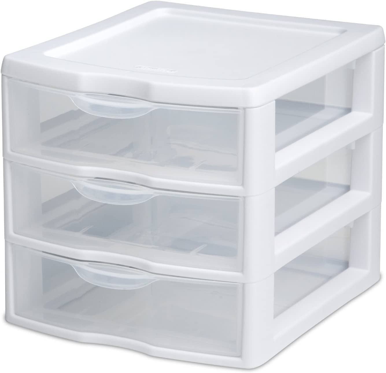 White Plastic 3-Drawer Stackable Desktop Organizer