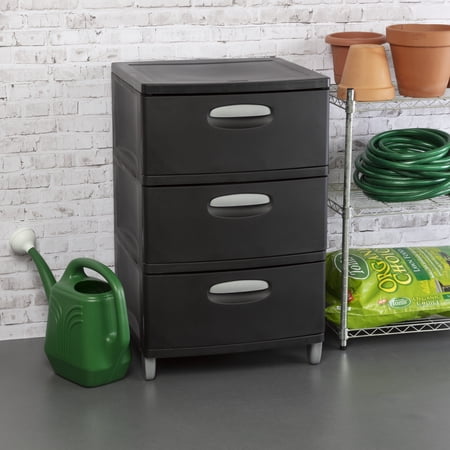 Sterilite 3 Drawer Unit Black