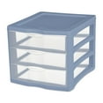 Sterilite 3 Drawer Unit Plastic, Blue Ash