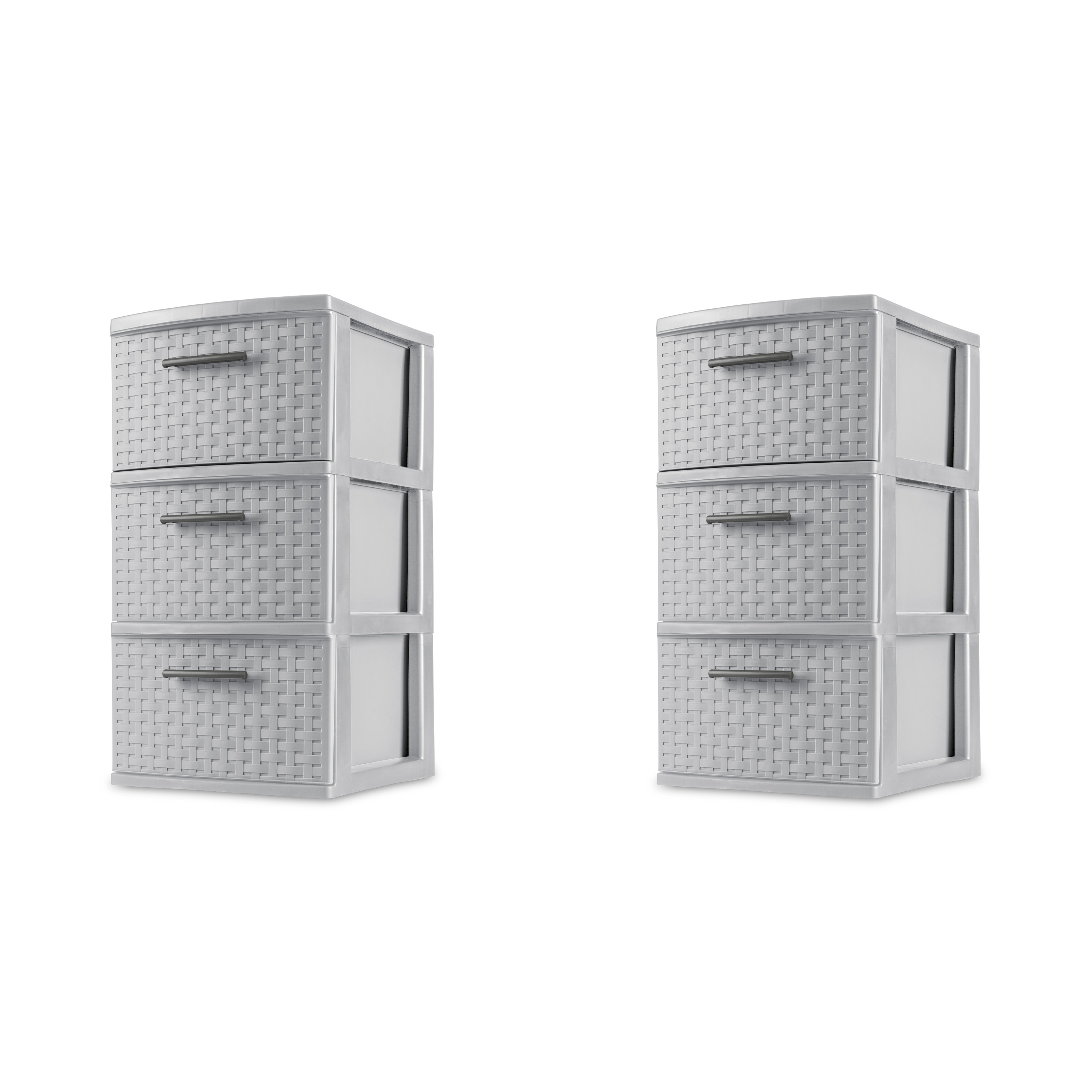 Sterilite 3 Drawer Weave Tower Plastic, Cement, Set of 2 - image 1 of 10
