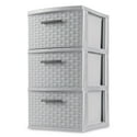 Sterilite 3 Drawer Plastic Weave Tower (Cement)