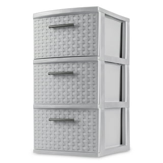 Rubbermaid white Bulk Storage Bin, With 3 drawers And Lid 30”h x