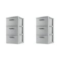 thumbnail image 1 of Sterilite 3 Drawer Weave Tower, Plastic Décor Drawers with Pull Handles, Gray, 2 pack, 1 of 11