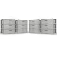 thumbnail image 1 of Sterilite 3 Drawer Wide Storage Tower, Plastic Weave Home Organizer, Cement, 4 Pack, 1 of 8