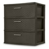 Sterilite Storage Drawer,  Plastic Weave Wide Tower with Pull Handles