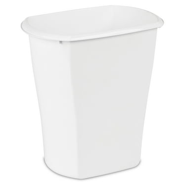 Sterilite 3 Gal. Rectangular Wastebasket Plastic, Bedroom, White