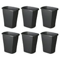 thumbnail image 1 of Sterilite 3 Gallon Trash Can, Open Plastic Trash Can for Small Spaces or Under the Sink, Black, 6 Count, 1 of 9
