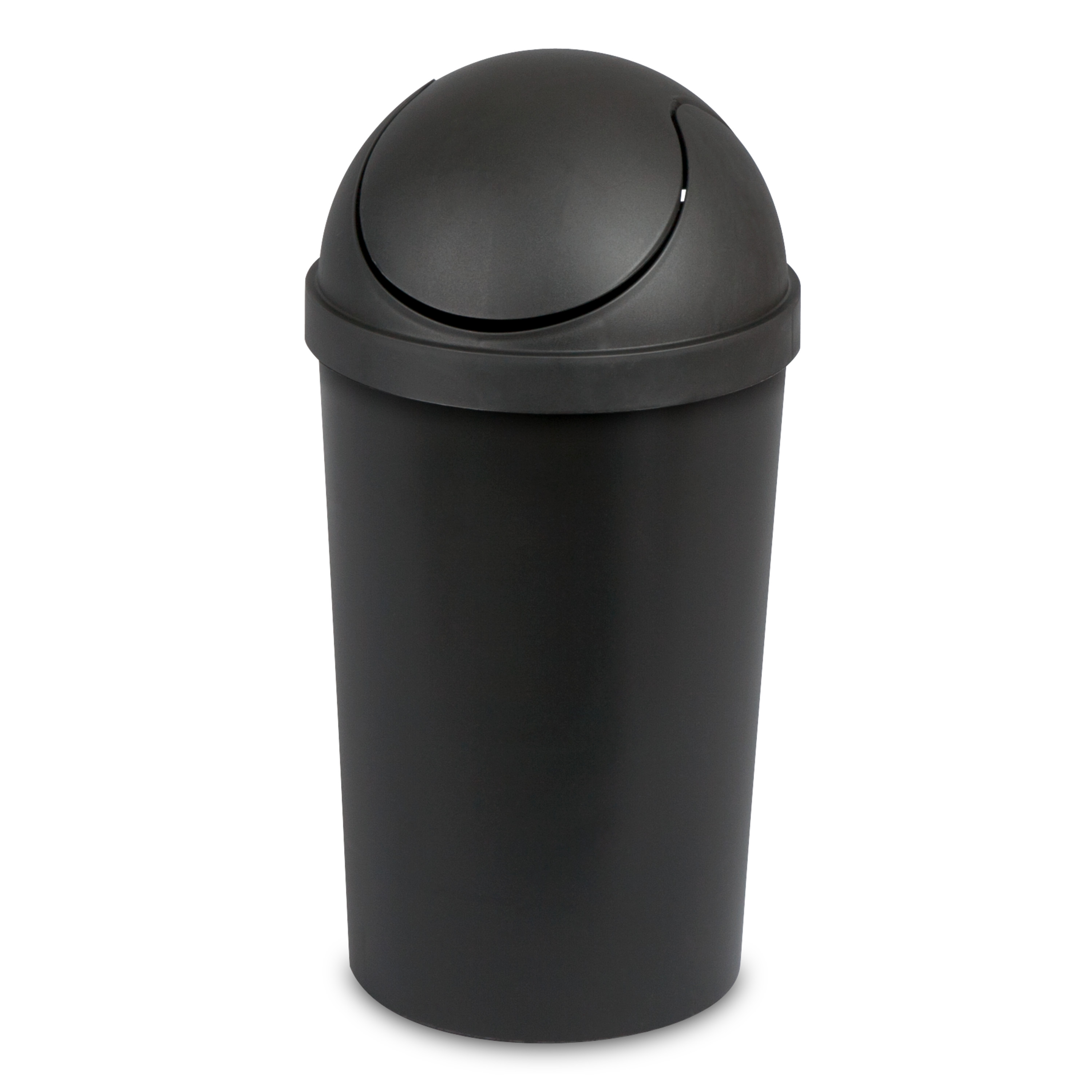 Sterilite 3 Gal. Round SwingTop Wastebasket Plastic, Black - image 1 of 9