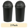 (2 pack) Sterilite 3 Gallon Trash Can, Plastic Round Swing Top Bathroom