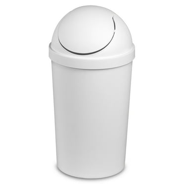 Sterilite 3 Gal. Round SwingTop Wastebasket White