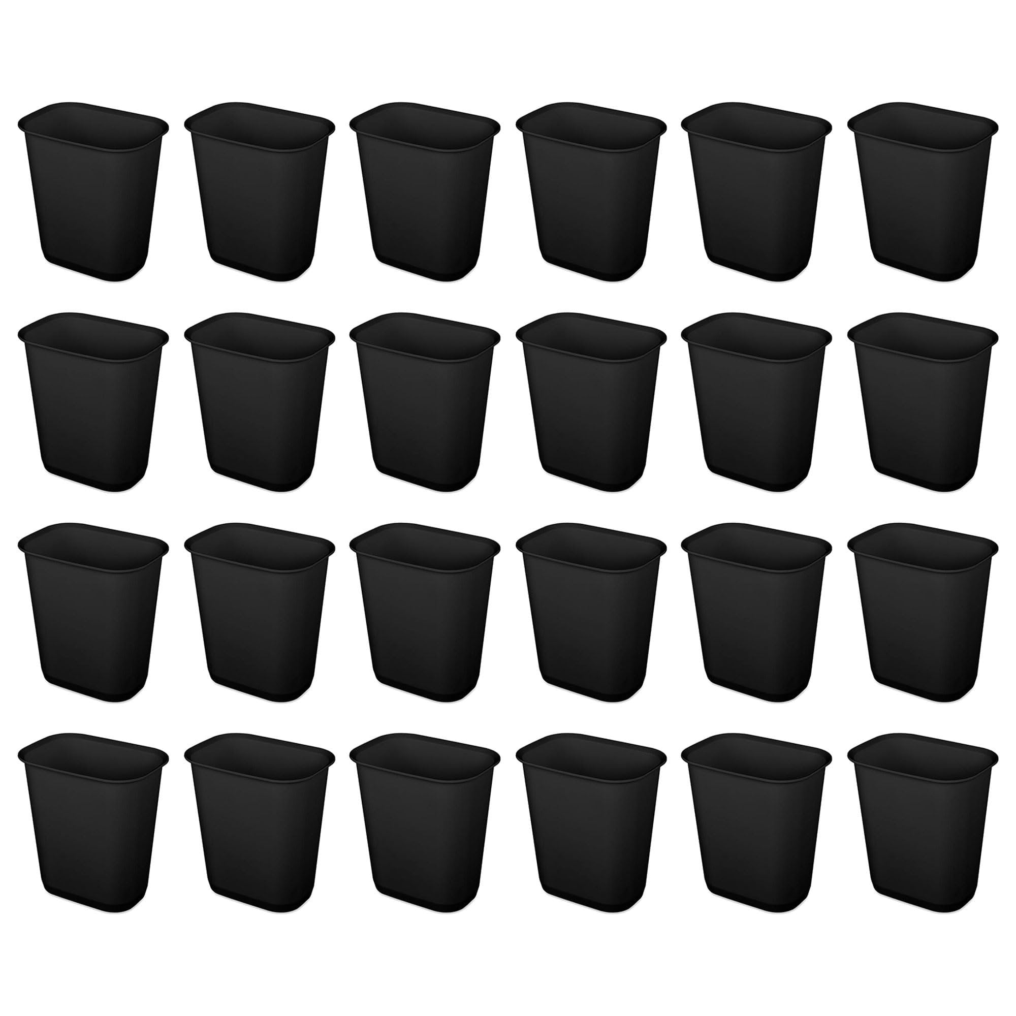 Sterilite 3 Gallon Rectangular Wastebasket – Small Trash Bin For Bathroom, Office, Kitchen (16 Pack)