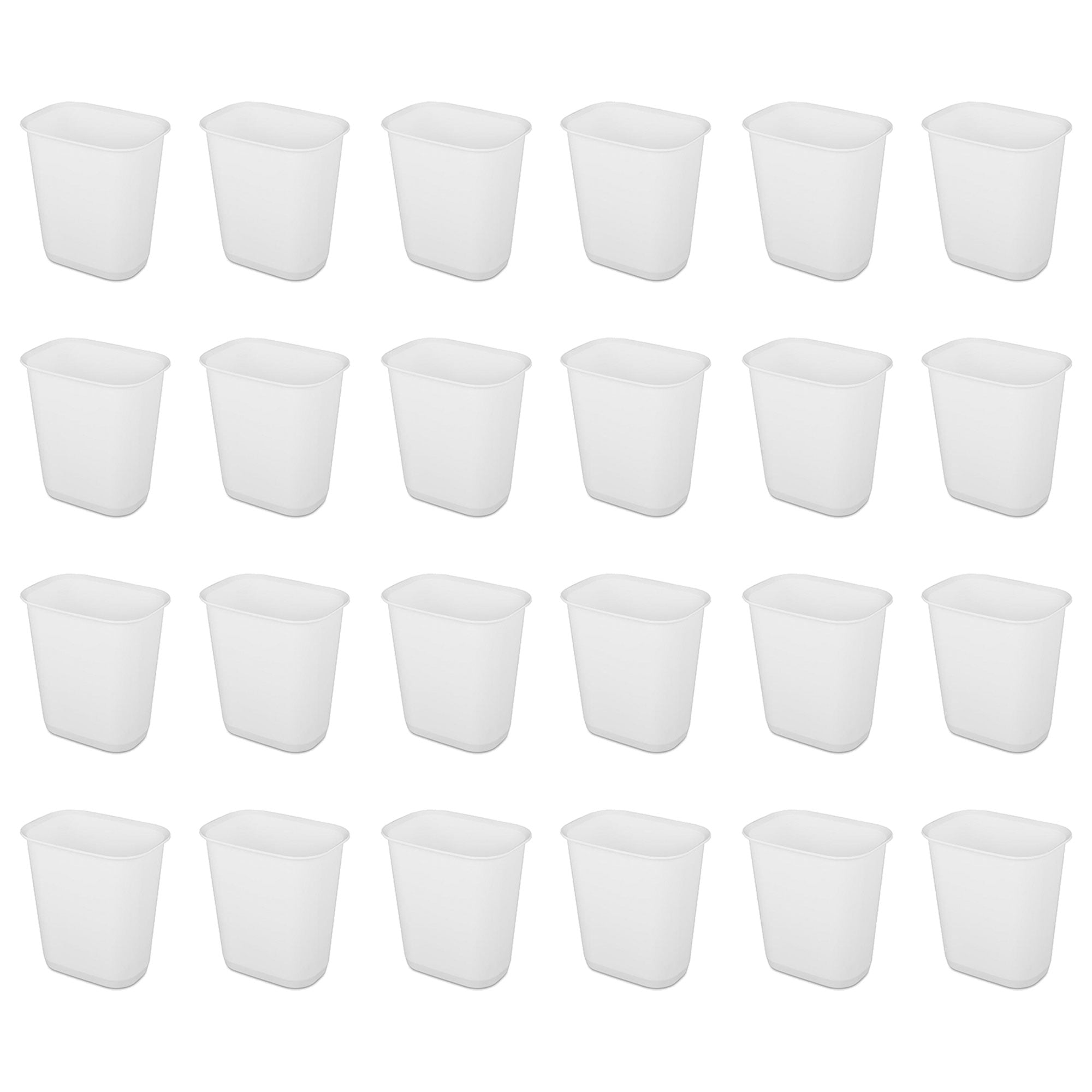 White Rectangular 3-Gallon Plastic Wastebasket Set