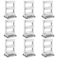 thumbnail image 1 of Sterilite 3 Tier Utility Rolling Organization Cart Storage Bins, 9 Pack, 1 of 10