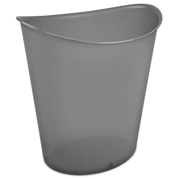 Sterilite 3 gal Plastic Oval Bathroom Trash Can, Gray Flannel Tint