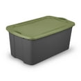 thumbnail image 1 of Sterilite Extra Large EZ Carry Storage Bin, 30 Gallon Plastic Storage Tote with Full-Grip Handles, Gray/Green, 1 of 12