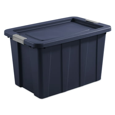 Sterilite 30 Gallon Latching Tuff1 Tote Plastic, Dark Indigo