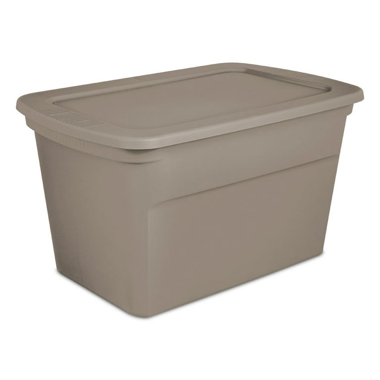 Sterilite 30 Gallon Plastic Stackable Storage Tote Container Box, Taupe(24  Pack) 