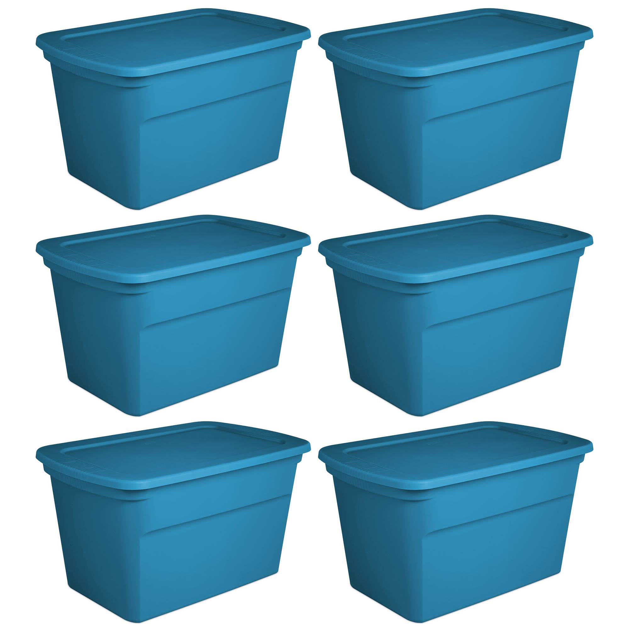 Sterilite 30 gal Blue Storage Tote 17.125 in. H X 20.25 in. W X