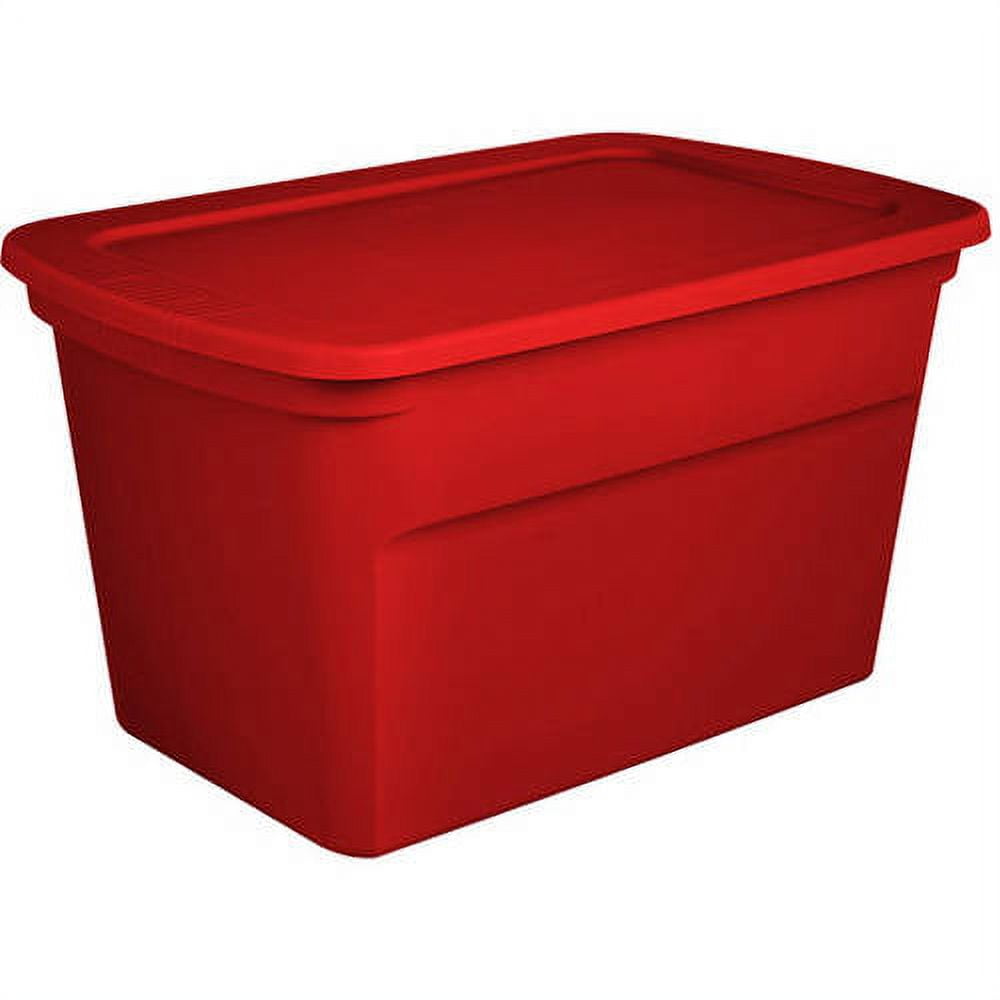 Sterilite Heavy Duty 30 Gallon Stacking Seasonal Storage Tote, Red (18  Pack) 