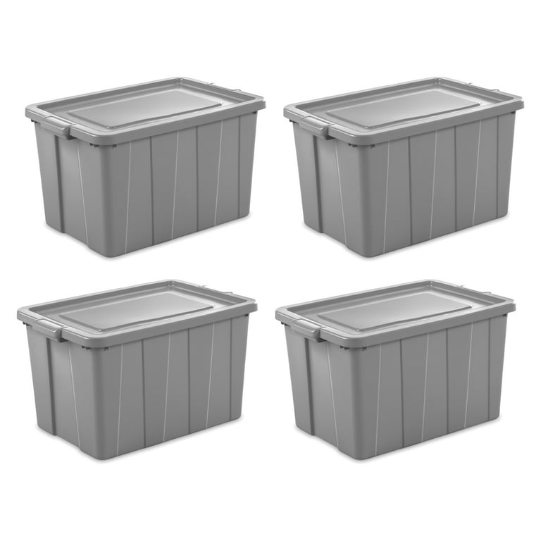 4 Pack Plastic Storage Containers Box 30 Gal Stackable Organizer