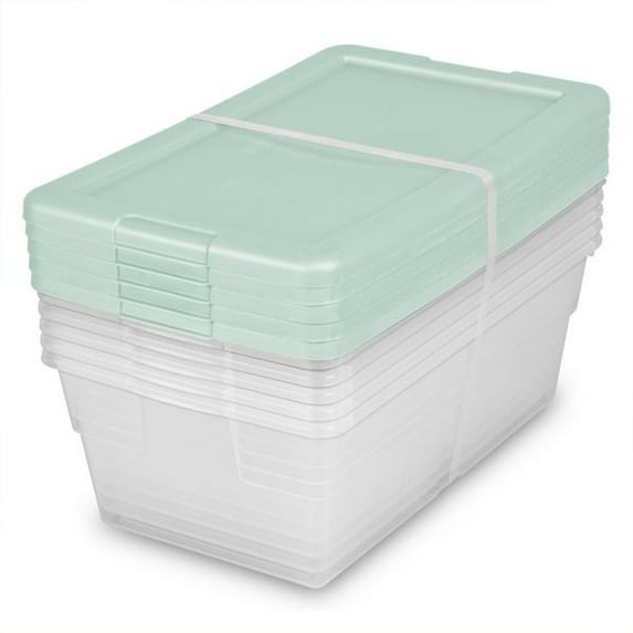 Sterilite 30 Pack 6 Quart Clear Plastic Stackable Storage Container Tote