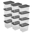thumbnail image 1 of Sterilite 30 Qt Clear Plastic Storage Container Bin w/ Latch Lid, 12 Pack, 1 of 11