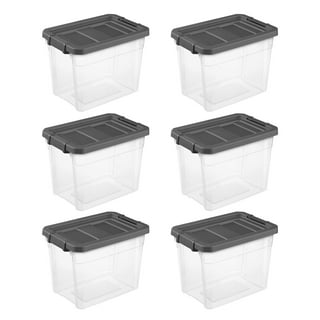 Sterilite 20 Qt. Clear Plastic Storage Box with White Lid