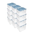 thumbnail image 1 of Sterilite 30 Qt Hinged Lid Storage Box, Plastic Container, Washed Blue, 12 Pack, 1 of 9